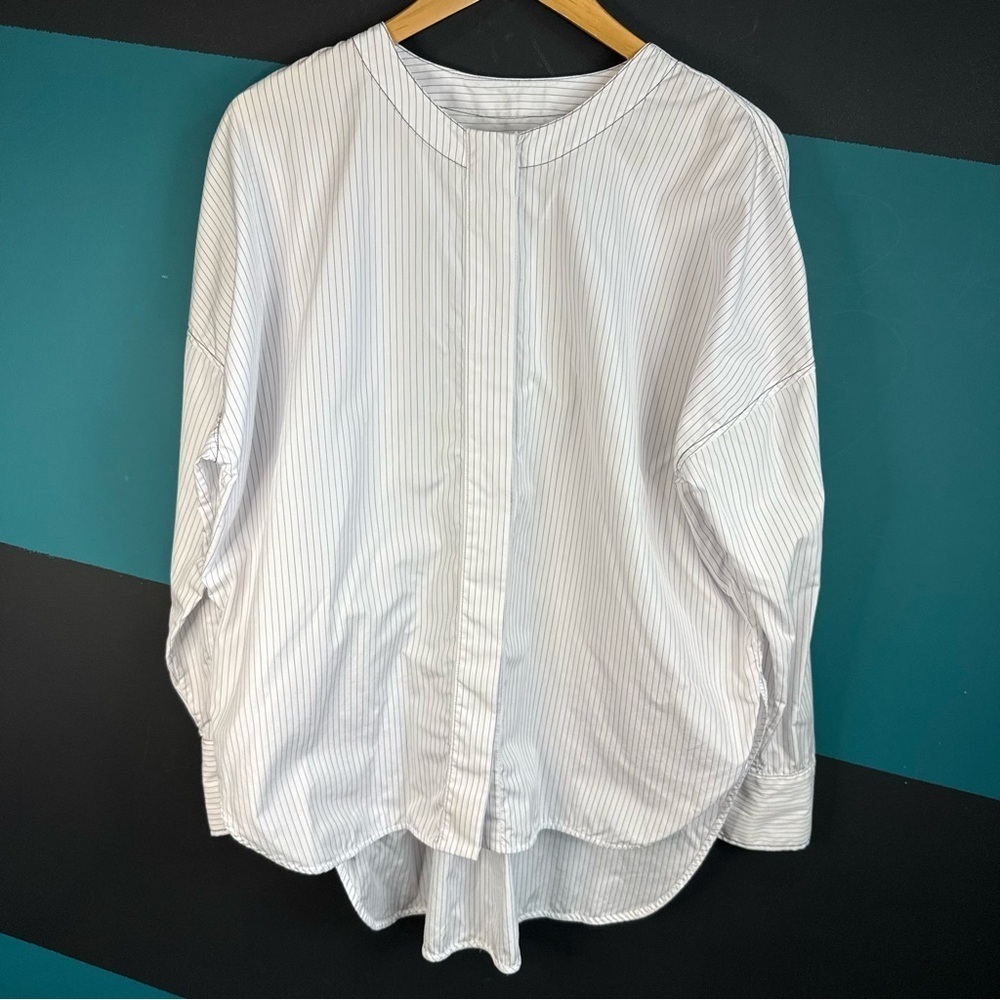 Sandro White Striped Button Down Shirt